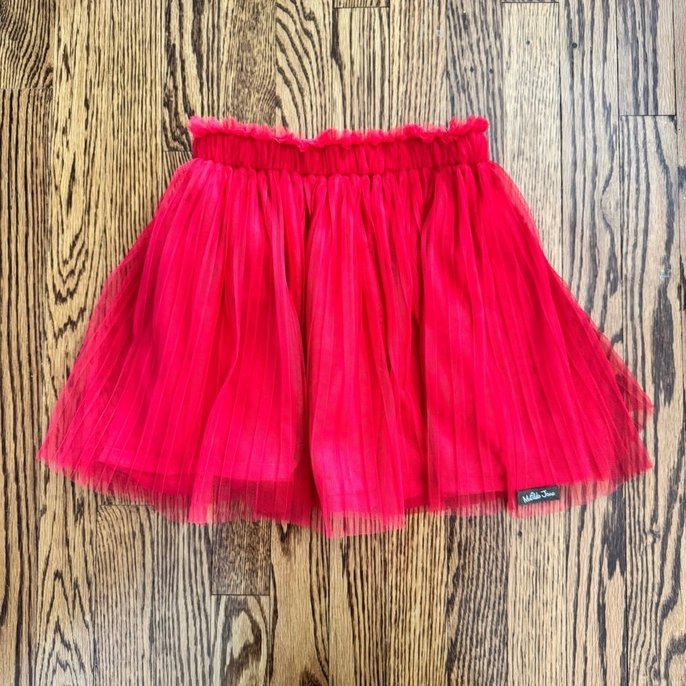 Matilda Jane Heart to Heart Smell The Roses Red Tulle Skirt Girl’s Size 10 NWOT